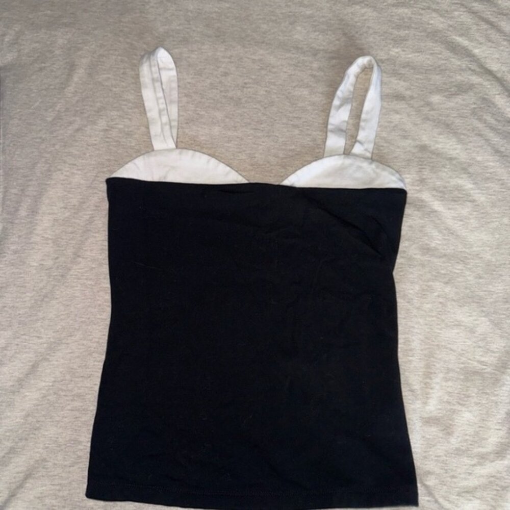 Express Tank Top black and white Crop Top